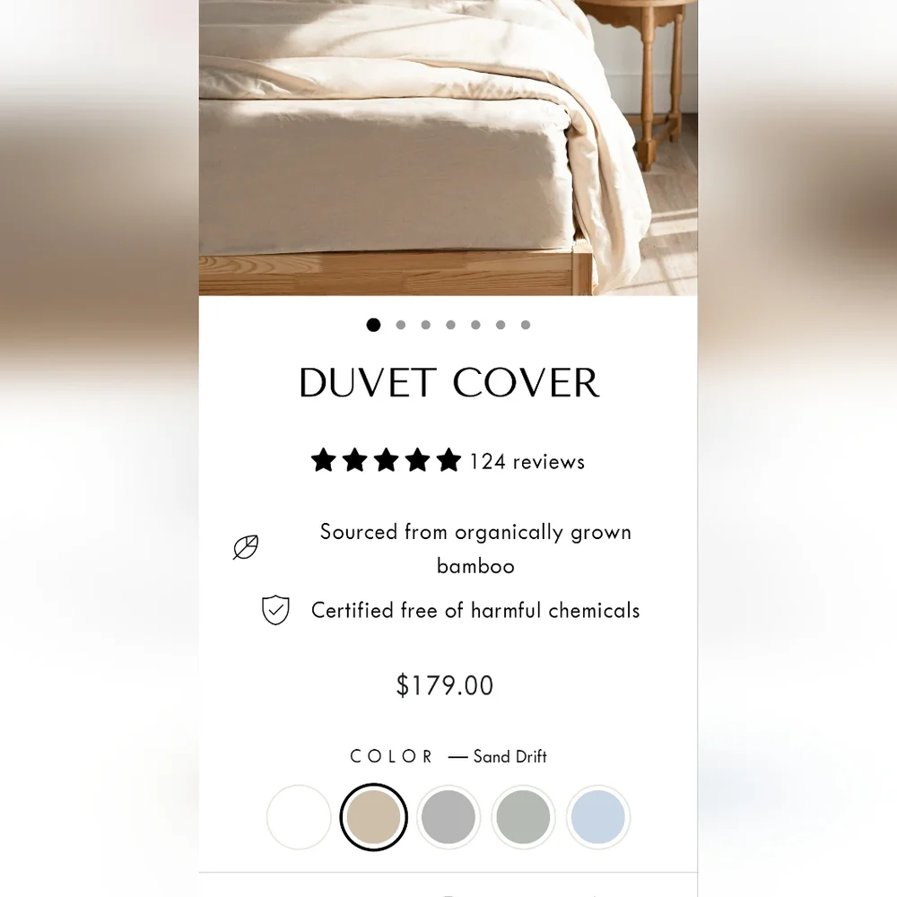 Sand Drift Duvet Cover SIMPLY ORGANIC BAMBOO